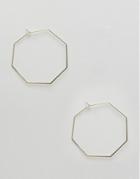Orelia Gold Oversized Hexagon Hoop Earrings - Gold