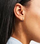 Kingsley Ryan Huggie Hoop Earrings With Pastel Crystals In Sterling Silver-multi