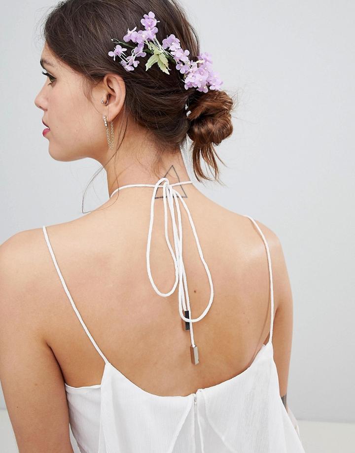 Asos Design Floral Bloom Garland Back Hair Clip - Multi