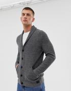 Hollister Shawl Collar Knit Cardigan In Gray Marl - Gray
