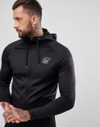 Siksilk Track Hoodie In Black With Gold Logo - Black
