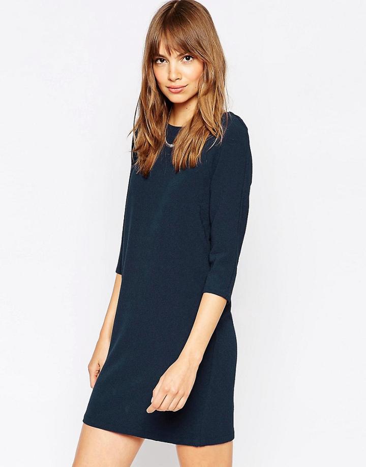 Vila 3/4 Sleeve Shift Dress - Gray