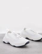 Asos Design Deluxe Knit Runner Sneakers In White