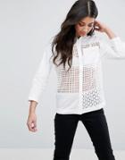 Neon Rose Broderie Shirt - White