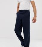 Asos Design Tall Wide Smart Pants In Indigo - Blue