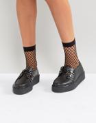 Gigi Hadid Leather Creeper Shoe - Black