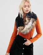 Urbancode Faux Fur Wide Shoulder Slouch Infinity Scarf - Black