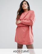 Asos Curve Ultimate Oversized Sweat Dress - Red
