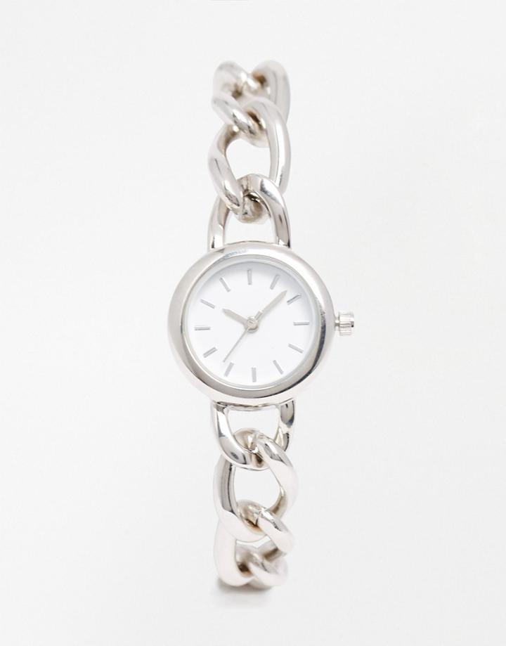 Asos Chain Link Bracelet Watch' - Silver