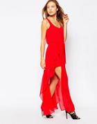Love Dip Back Halo Dress - Red
