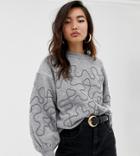 Warehouse Sweater With Embroidered Rope In Gray - Gray