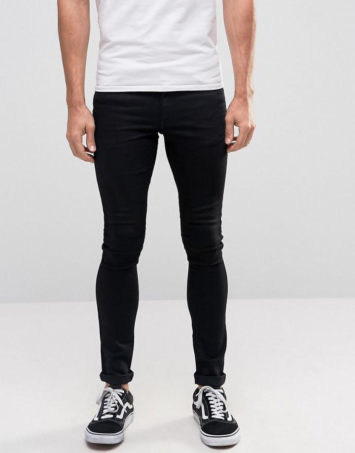 Asos Extreme Super Skinny Jeans In Black - Black