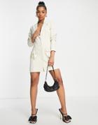 Saint Genies Frill Pocket Detail Blazer Dress In Cream-white