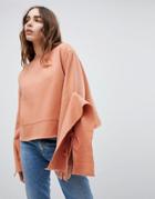 Stylenanda Sweatshirt With Sleeve Detail - Orange
