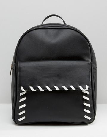 Asos Whipstitch Backpack - Black