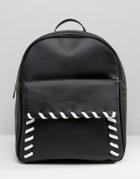 Asos Whipstitch Backpack - Black