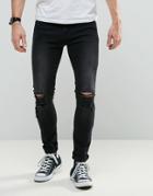 Liquor & Poker Skinny Jean Black Stone Wash - Black