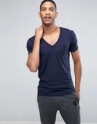 Religion V-neck Chest Logo T-shirt - Navy