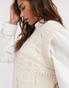 Object Cropped Knitted Tank In Cream-white