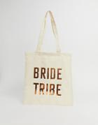 Asos Design Bride Tribe Canvas Tote Bag-cream