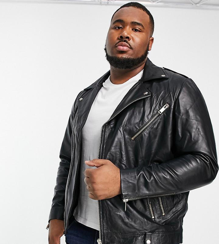 Bolongaro Trevor Plus Johnny Moto Leather Jacket-black