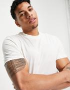 Asos Design T-shirt With Crew Neck In Cream - White