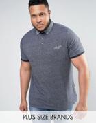Duke Plus Polo With Contrast Collar In Navy - Navy