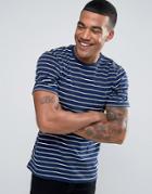 Brave Soul Stripe Pocket T-shirt - Navy