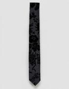Noose & Monkey Flocked Tie - Black