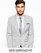Asos Skinny Fit Suit Jacket In Gray - Gray