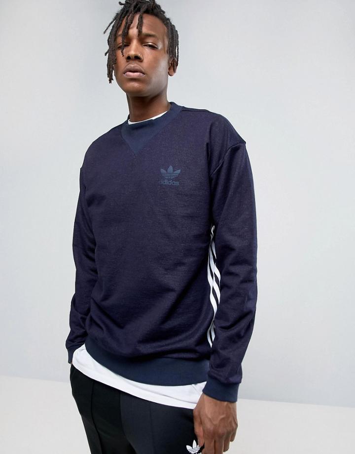 Adidas Originals Tokyo Pack Indigo Crewneck Sweatshirt In Blue Bk2224 - Blue