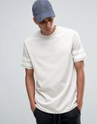 Asos T-shirt With Sleeve Stripe In Relaxed Fit - Gray