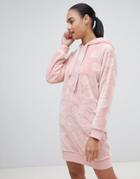 Hunkemoller Fleece Spot Loungewear Dress In Pink - Pink