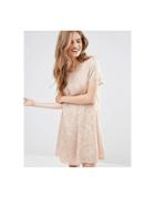 Vila Burnt Out Shift Dress - Brown