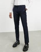 Devils Advocate Skinny Fit Tuxedo Pants-navy