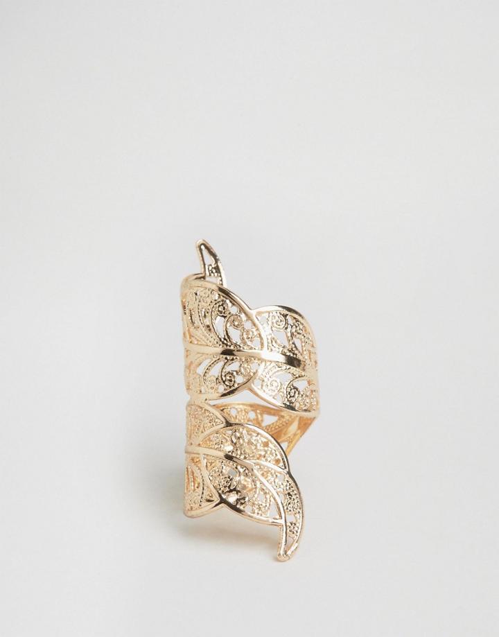 Aldo Comforte Leaf Ring - Gold