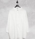 In The Style Plus X Saffron Barker Longline Oversized Shirt In White