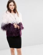 Barney's Originals Ombre Faux Fur Coat - Pink