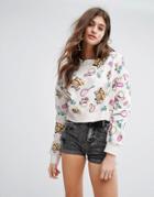Bershka Bat And Ball Sweatshirt - Multi