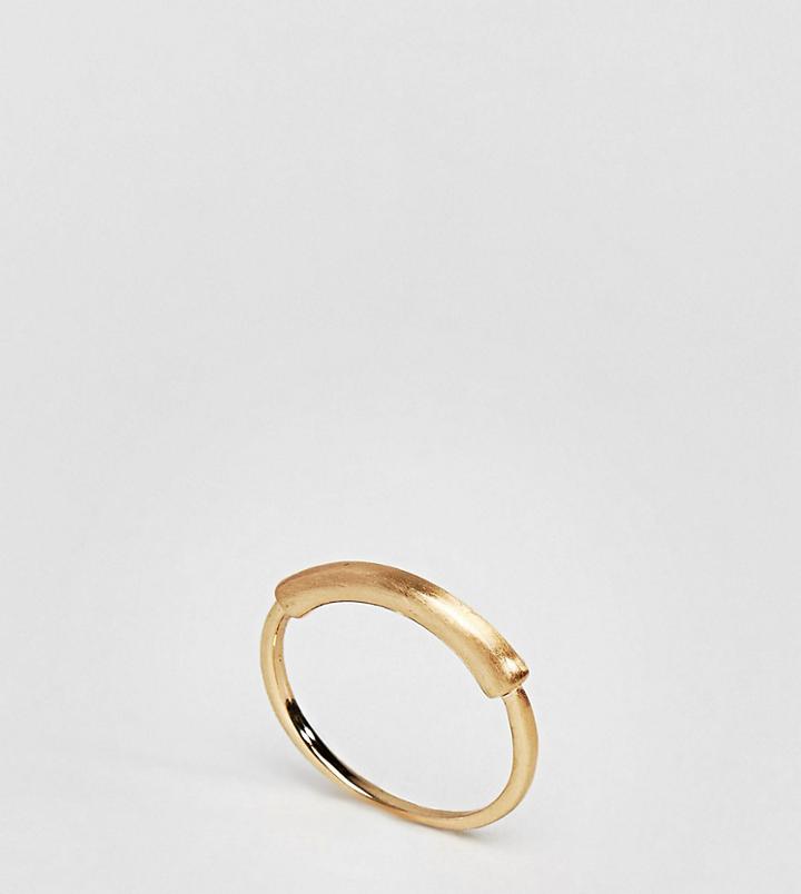 Asos Curve Sleek Tube Bar Ring - Gold