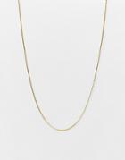 Asos Design Waterproof Stainless Steel Flat Neckchain In Gold Tone
