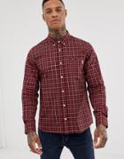 Pretty Green Long Sleeve Check Shirt In Red - Red