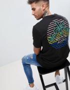 Friend Or Faux Neon Beach Back Print T-shirt - Black