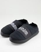 Calvin Klein Jeans Signature Logo Slippers In Black