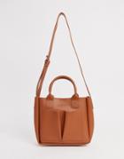 Claudia Canova Twin Pocket Grab Bag In Tan