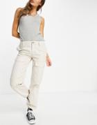 Asos Design Low Rise Utility Combat Pant In Stone-neutral