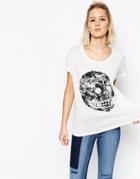 Cheap Monday Skull Logo Stencil T-shirt - White