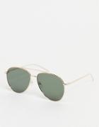 Asos Design Metal Aviator Sunglasses With G15 Lens In Gold