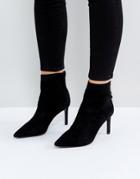 Dune Oralia Suede Pointed Heeled Boots - Black