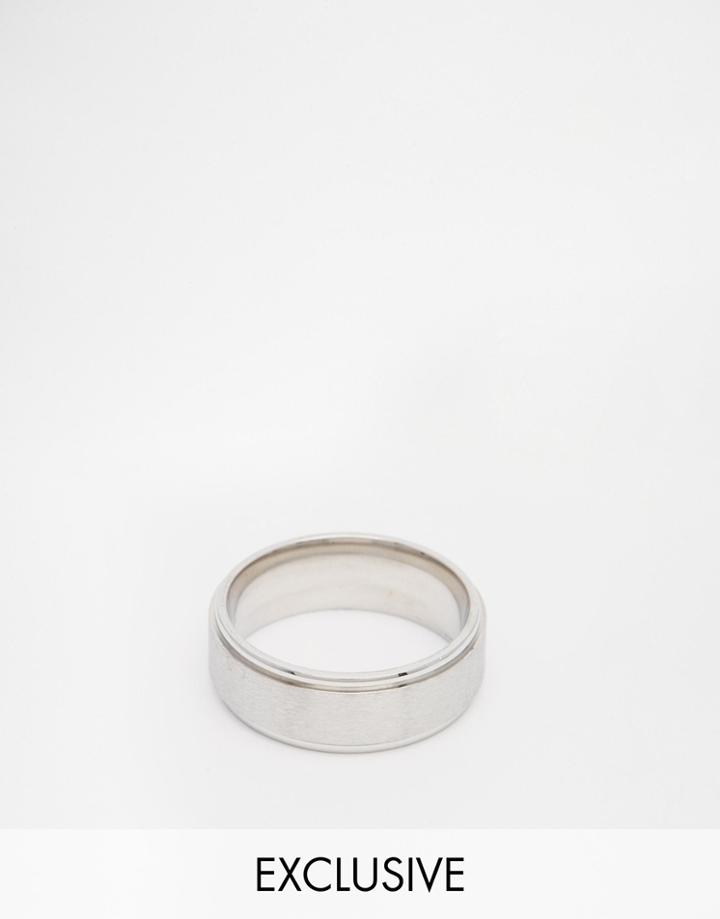 Reclaimed Vintage Band Ring In Silver - Silver